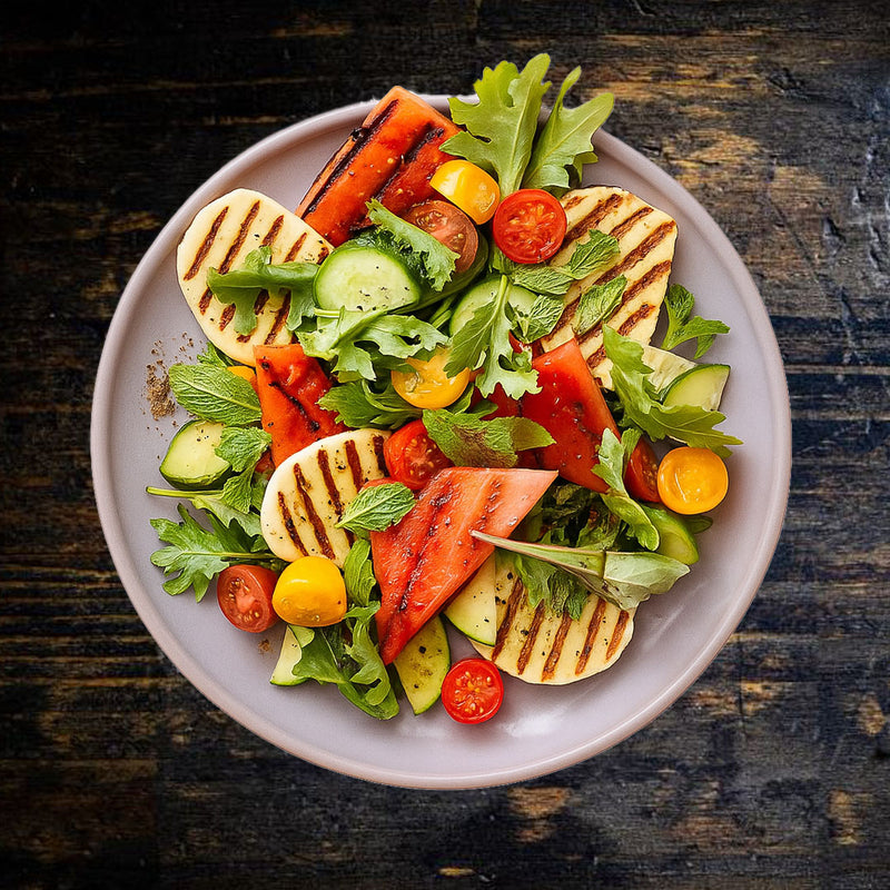 Halumi Salad (or Crispy Tofu Salad)